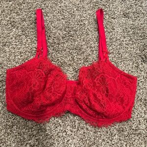 Victoria's Secret Vibrant Red Lace Bra